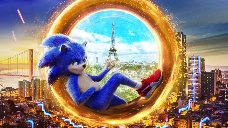 Sonic the Hedgehog, poster, 4K (horizontal)
