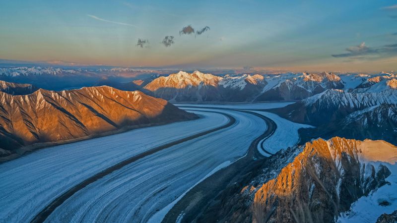 Saint Elias Mountains, Kaskawulsh Glacier, Kluane National Park, Yukon, Canada, winter, snow, ice, 5K (horizontal)