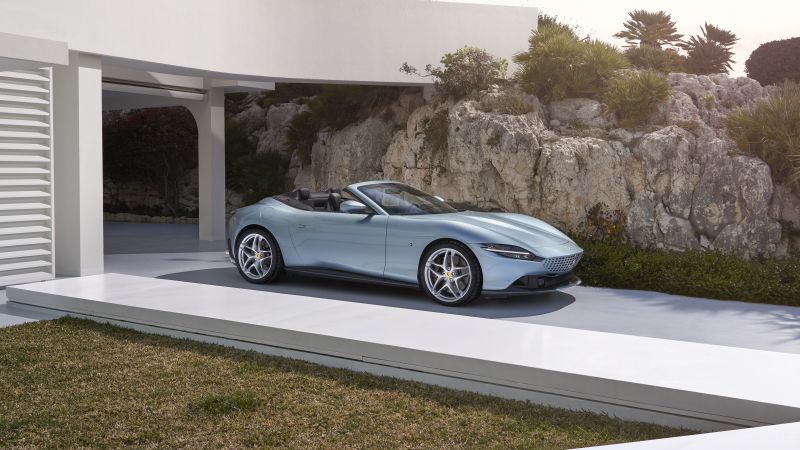 Ferrari Roma Spider, 2023 cars, luxury cars, 5K (horizontal)