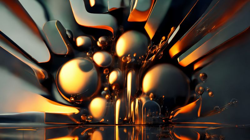 abstract, gold, glass, 3d (horizontal)
