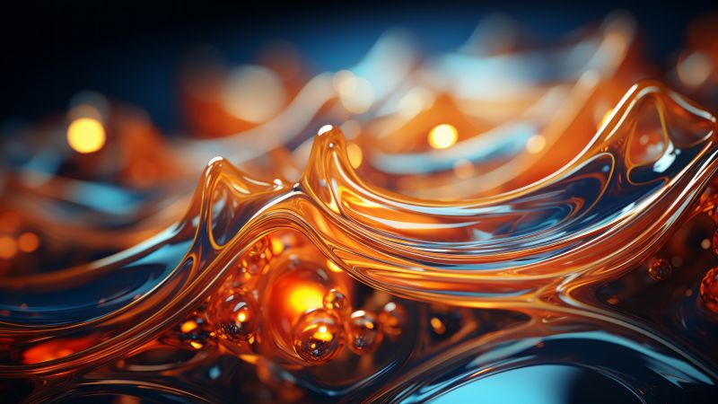 abstract, glass, waves, 3D, reflections (horizontal)