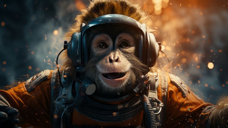 monkey, space, user avatar, 4k (horizontal)