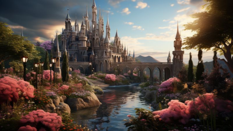castle, nature, fantasy (horizontal)