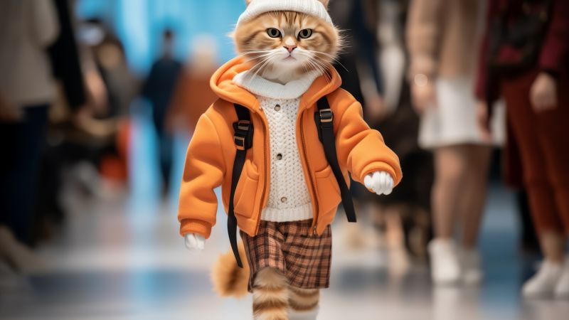user avatar, fashion week, cat (horizontal)