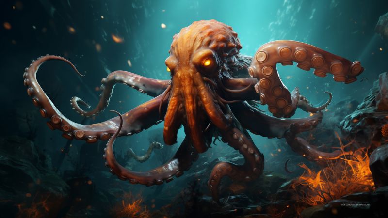 octopus, underwater (horizontal)