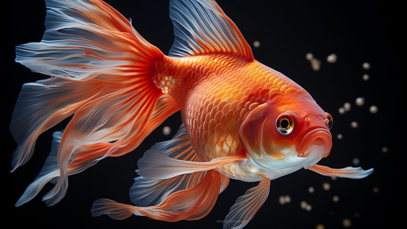 golden fish, underwater (horizontal)