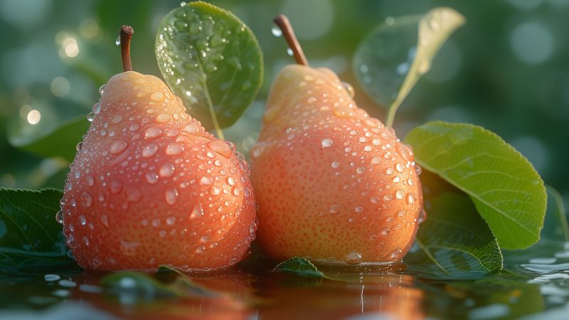 pear, rain (horizontal)