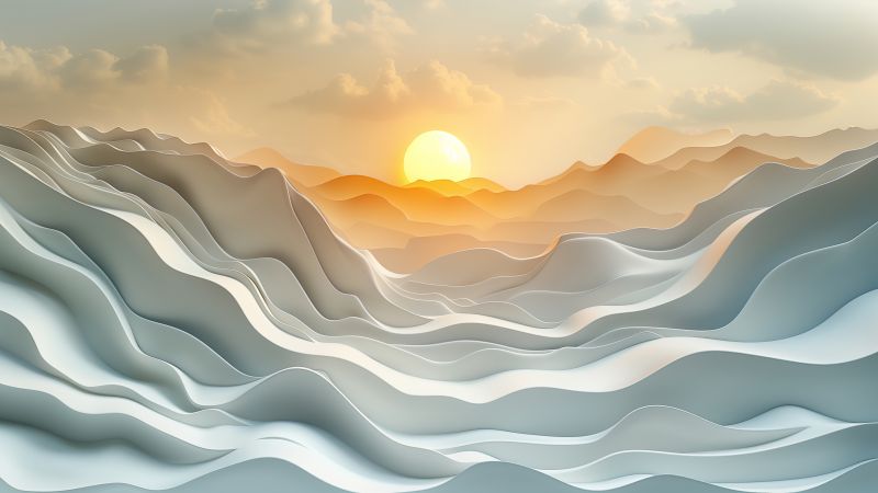 waves, white, sunset (horizontal)