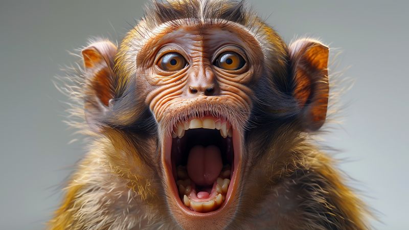 monkey, scream (horizontal)