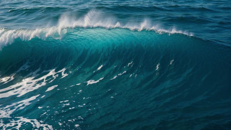 sea, ocean, blue, waves (horizontal)