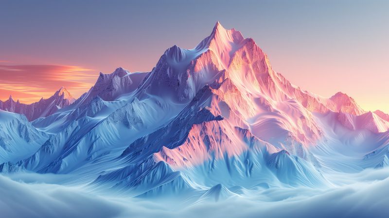 mountains, snow (horizontal)