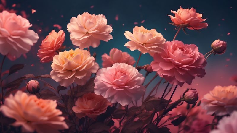 roses, pink (horizontal)