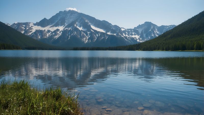 mountains, lake, forest (horizontal)