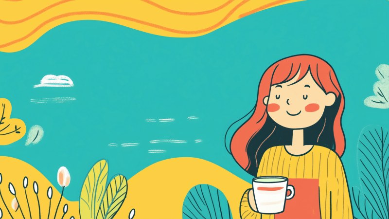 coffee break wallpaper, study session, learning environment, background for desktop wallpaper (horizontal)