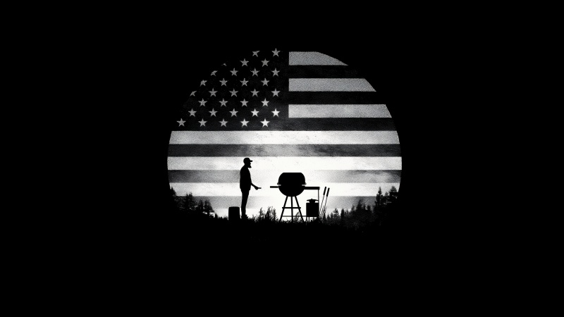 american flag wallpaper, dark wallpaper, grilling accessories, background for desktop wallpaper (horizontal)
