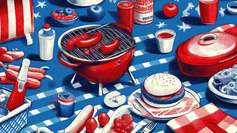 party wallpaper, outdoor barbecue, grilling recipes, background for desktop wallpaper (horizontal)
