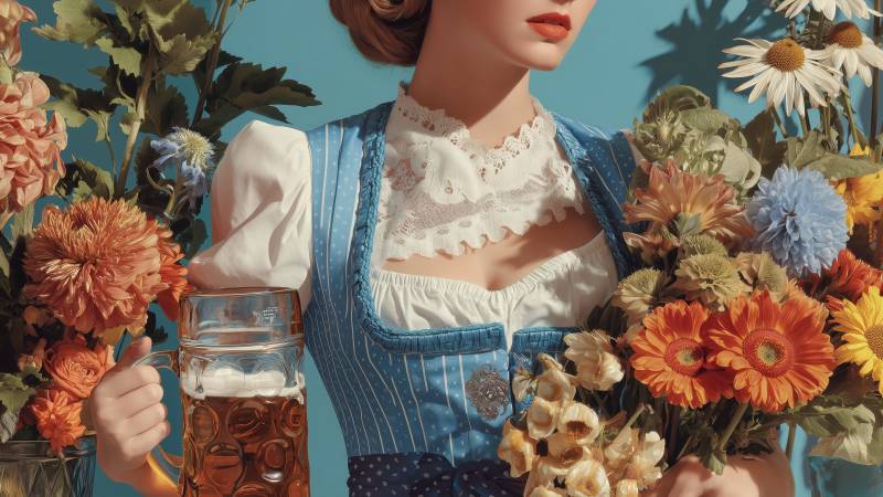 oktoberfest wallpaper, outfit, floral patterns, background for desktop wallpaper (horizontal)