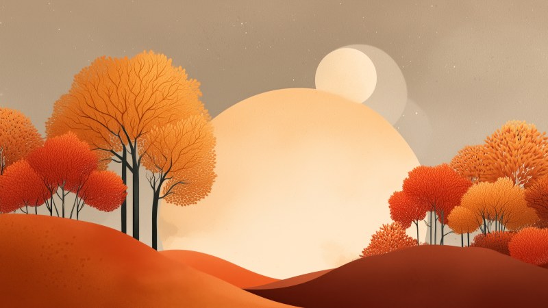 fall weather wallpaper, crisp air, pumpkin spice, background for desktop wallpaper (horizontal)