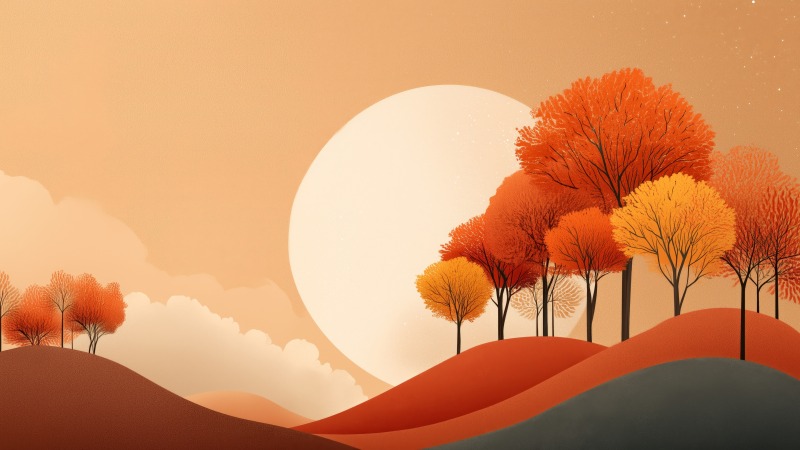 fall weather wallpaper, crisp air, nature walks, background for desktop wallpaper (horizontal)