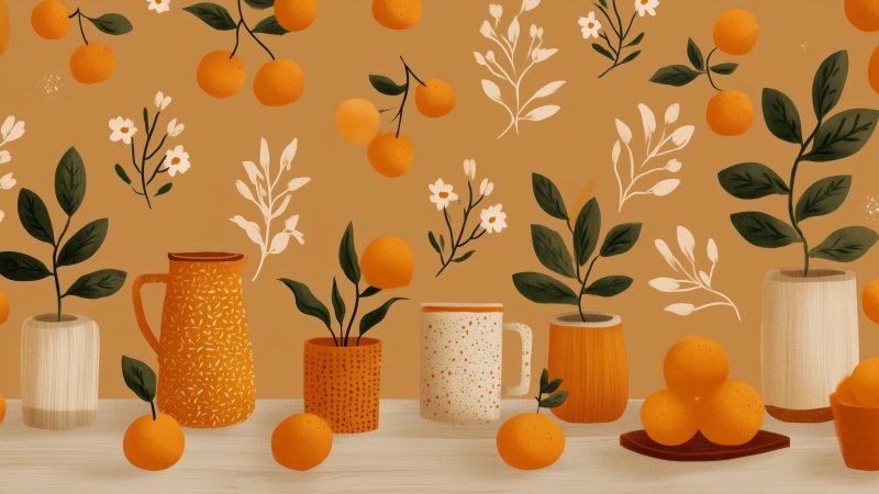 autumn drinks wallpaper, festive drink ideas, seasonal decor, background for desktop wallpaper (horizontal)