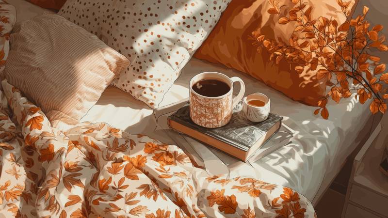 fall style wallpaper, seasonal home, autumn home, background for desktop wallpaper (horizontal)