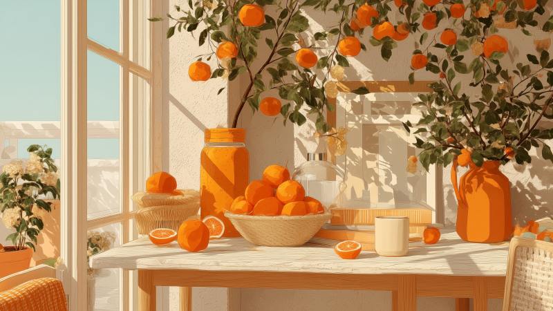 fall decoration wallpaper, autumn home decor, thanksgiving decorations, background for desktop wallpaper (horizontal)