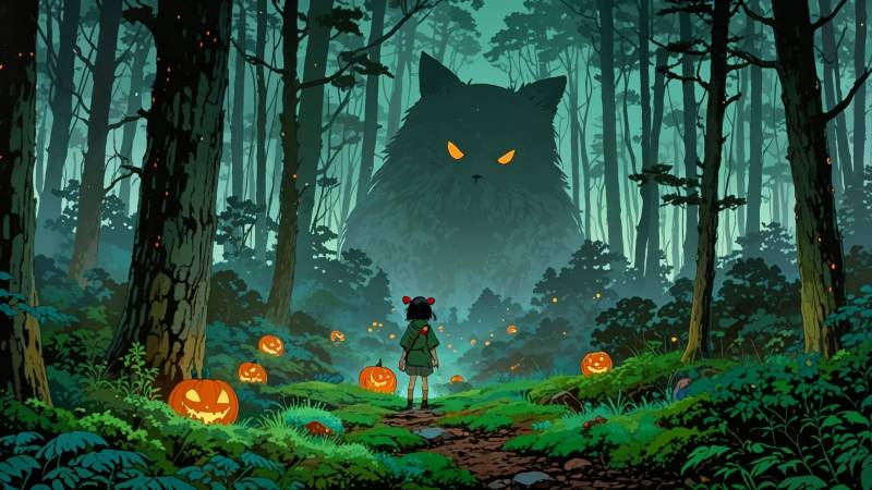 nature spirit wallpaper, mystical forest, supernatural beings, background for desktop wallpaper (horizontal)