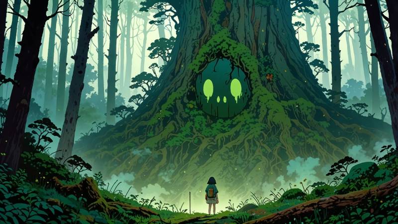 nature spirit wallpaper, enchanted woods, mystical creatures, background for desktop wallpaper (horizontal)