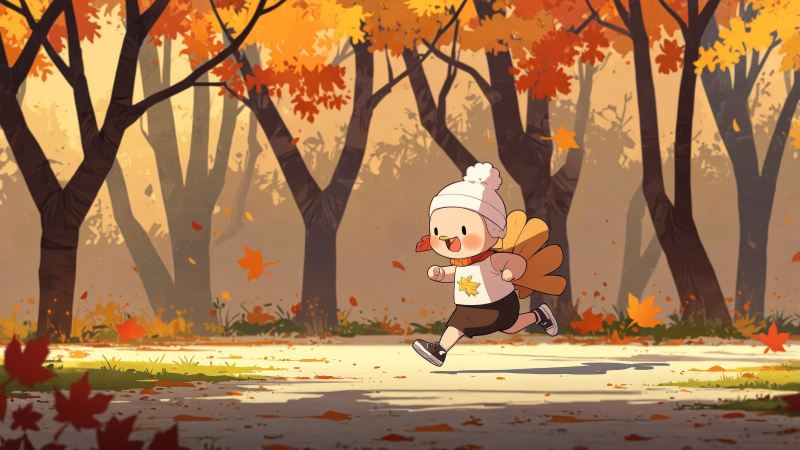 turkey trot wallpaper, turkey race, fitness challenge, background for desktop wallpaper (horizontal)