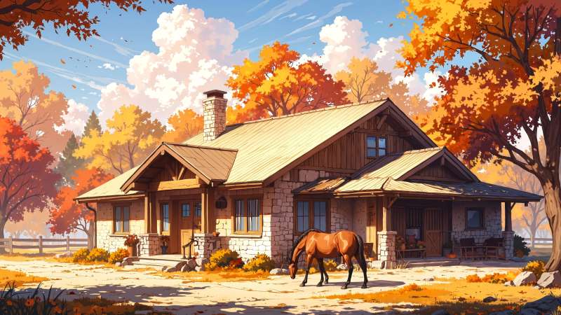 rustic farmhouse wallpaper, porch, country porch, background for desktop wallpaper (horizontal)