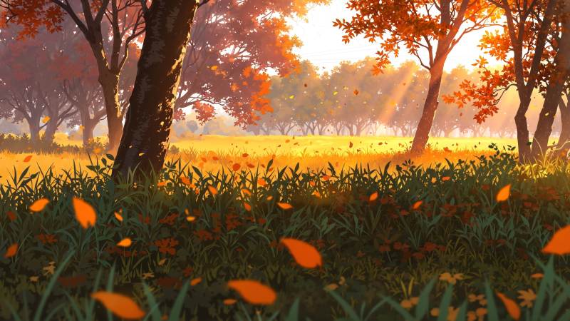 cozy fall wallpaper wallpaper, pumpkin patch, peaceful meadow, background for desktop wallpaper (horizontal)