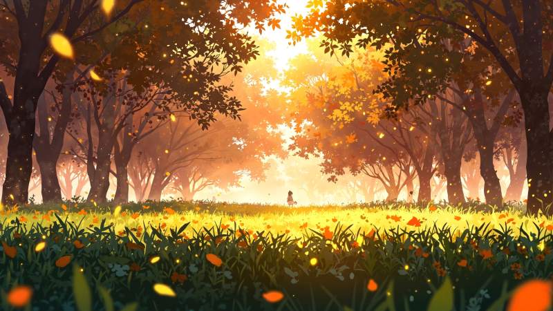 cozy fall wallpaper wallpaper, natures beauty, seasonal landscape, background for desktop wallpaper (horizontal)