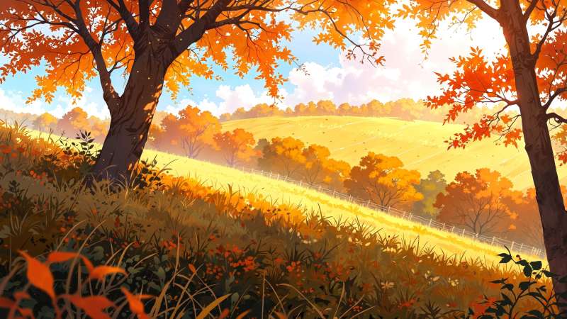 autumn landscapes wallpaper, autumn foliage, rural landscapes, background for desktop wallpaper (horizontal)