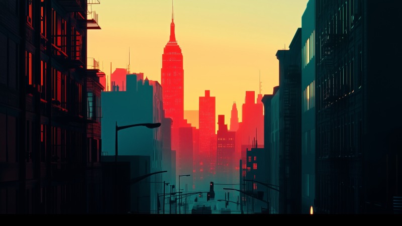 skyscraper wallpaper, nyc, high-rise buildings, background for desktop wallpaper (horizontal)