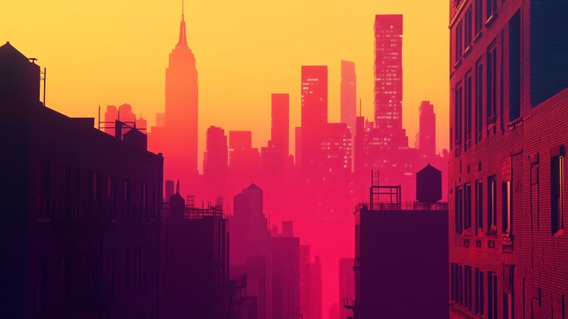 skyscraper wallpaper, nyc, high-rise buildings, background for desktop wallpaper (horizontal)
