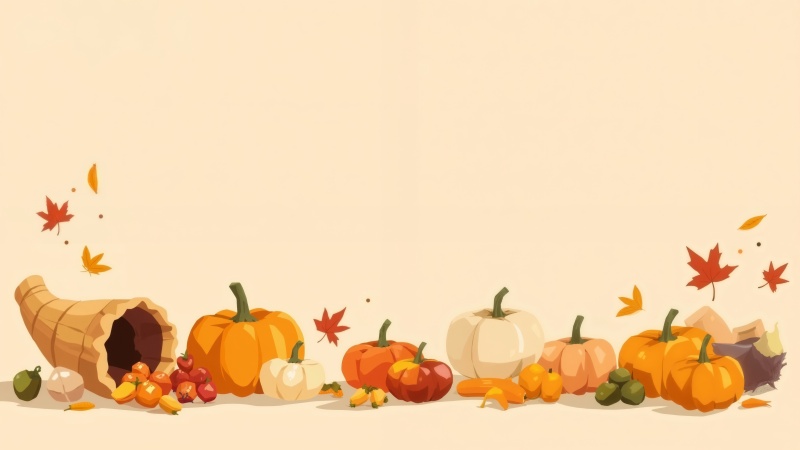fall clip art wallpaper, festive imagery, harvest art, background for desktop wallpaper (horizontal)