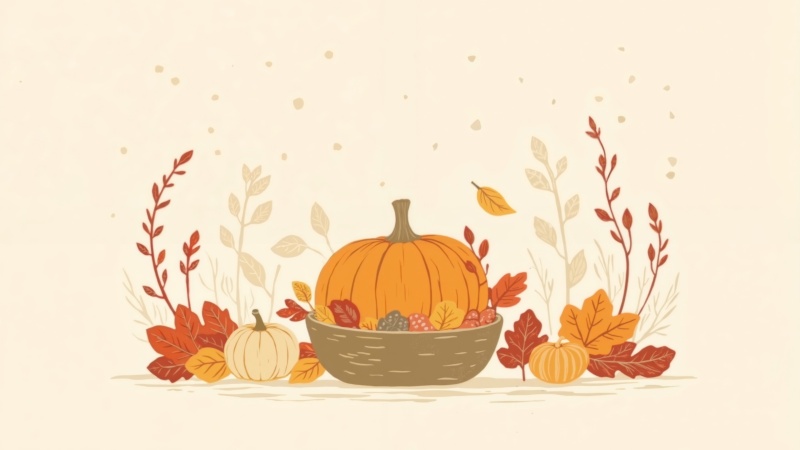autumn decorations wallpaper, cozy fall backgrounds, nature clipart, background for desktop wallpaper (horizontal)