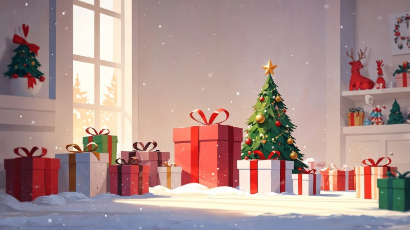 winter holidays wallpaper, decorative paper, seasonal cheer, background for desktop wallpaper (horizontal)