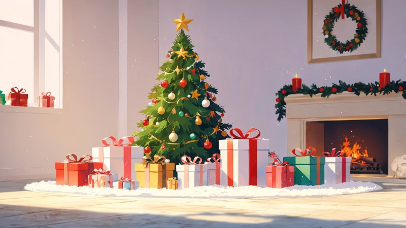 present presentation wallpaper, christmas celebration, festive celebrations, background for desktop wallpaper (horizontal)