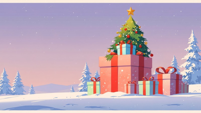 christmas gift wallpaper, gift ideas, personalized gifts, background for desktop wallpaper (horizontal)