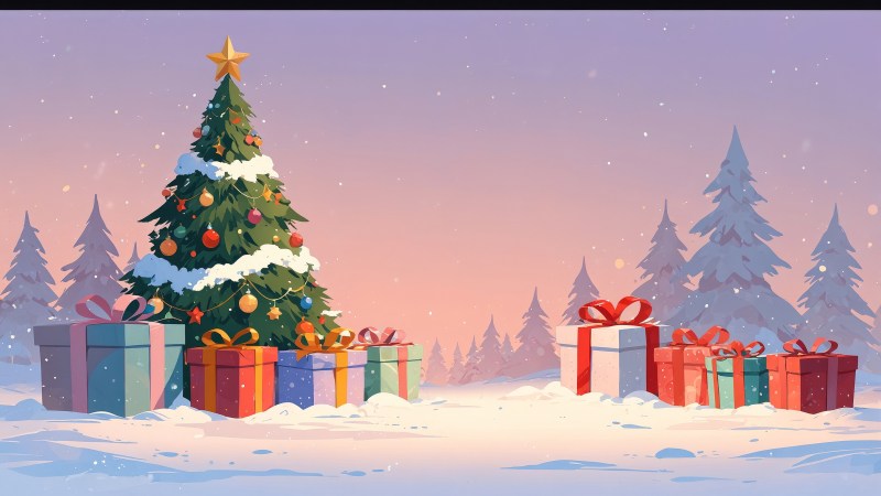 holiday shopping wallpaper, unique holiday gifts, gift ideas, background for desktop wallpaper (horizontal)