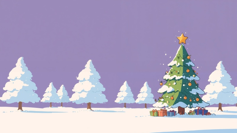 snowy pine wallpaper, snow-covered trees, snowy scenery, background for desktop wallpaper (horizontal)