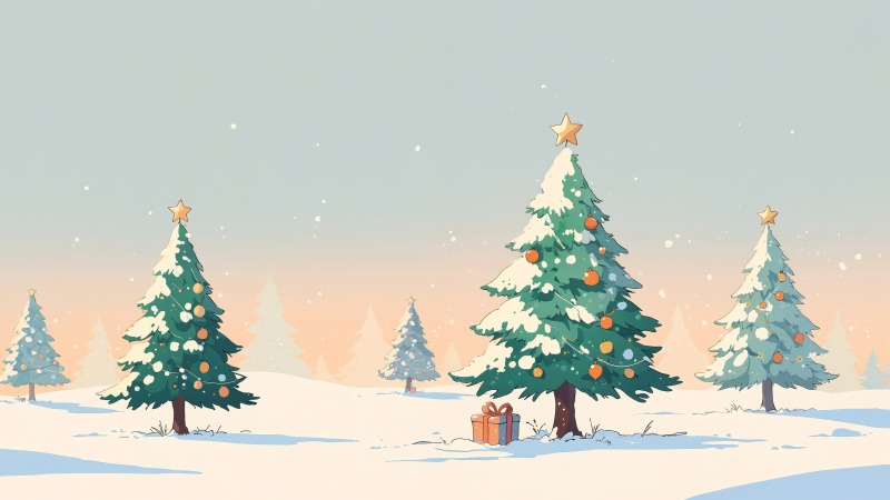 pine forest wallpaper, snowy scenery, frosty forest, background for desktop wallpaper (horizontal)