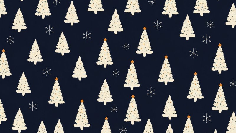 christmas spirit wallpaper, pine tree decor, decorative wreaths, background for desktop wallpaper (horizontal)