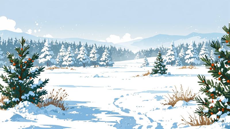 snowy scenery wallpaper, winter escape, winter magic, background for desktop wallpaper (horizontal)