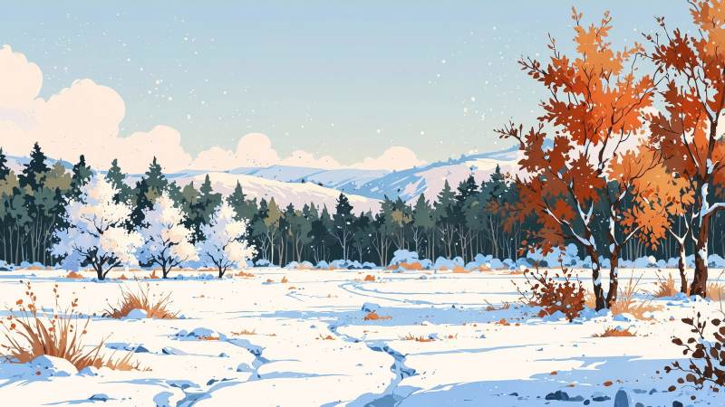 hot cocoa wallpaper, snowy mountains, tranquil landscapes, background for desktop wallpaper (horizontal)