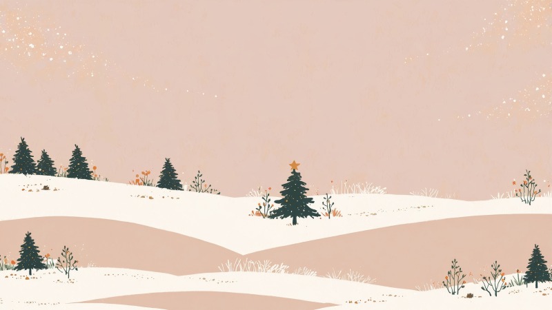 cozy blankets wallpaper, snowflakes falling, hot beverages, background for desktop wallpaper (horizontal)