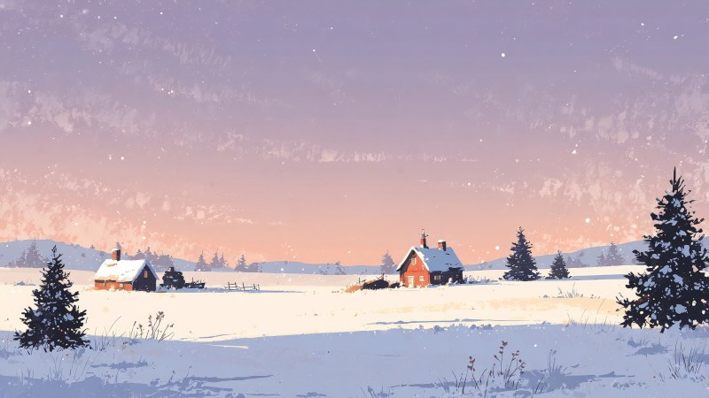 cozy blankets wallpaper, fireside warmth, snow covered trees, background for desktop wallpaper (horizontal)