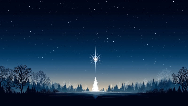 bethlehem star wallpaper, holiday traditions, holiday lights, background for desktop wallpaper (horizontal)