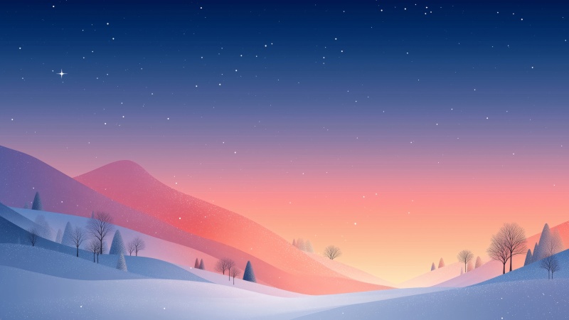 north star wallpaper, twinkling lights, winter holidays, background for desktop wallpaper (horizontal)